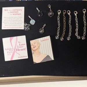 Sabika Silver and Black Charm Set